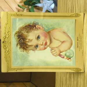 Vintage baby advertising print. Charlotte Becker Troxel Bros.
